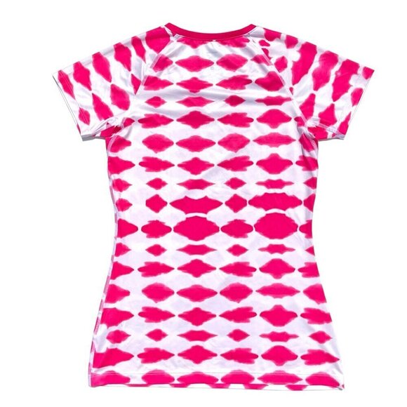 Nike Pro dri-fit t-shirt fitted tie-dye pink white workout running womens medium - Picture 4 of 7
